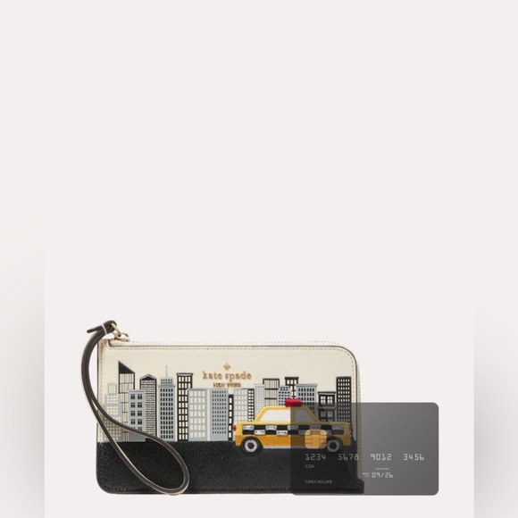 NWT! KATE SPADE NYC BIG APPLE SMALL L-ZIP WRISTLET - Picture 7 of 7